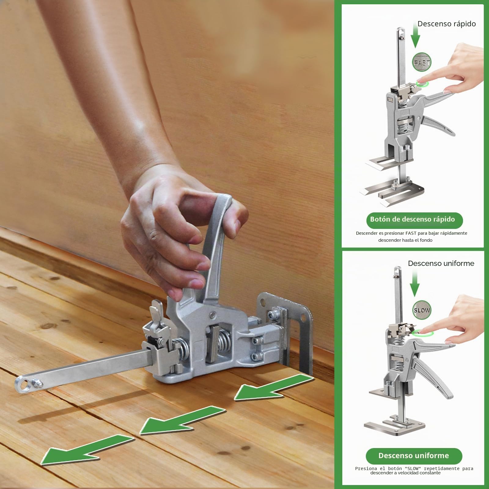 2 piezas de elevador de azulejos de cerámica que ahorran trabajo, ajuste de altura completo en acero, dispositivo de elevación multifuncional, elevador manual, elevador de puertas, modelos de