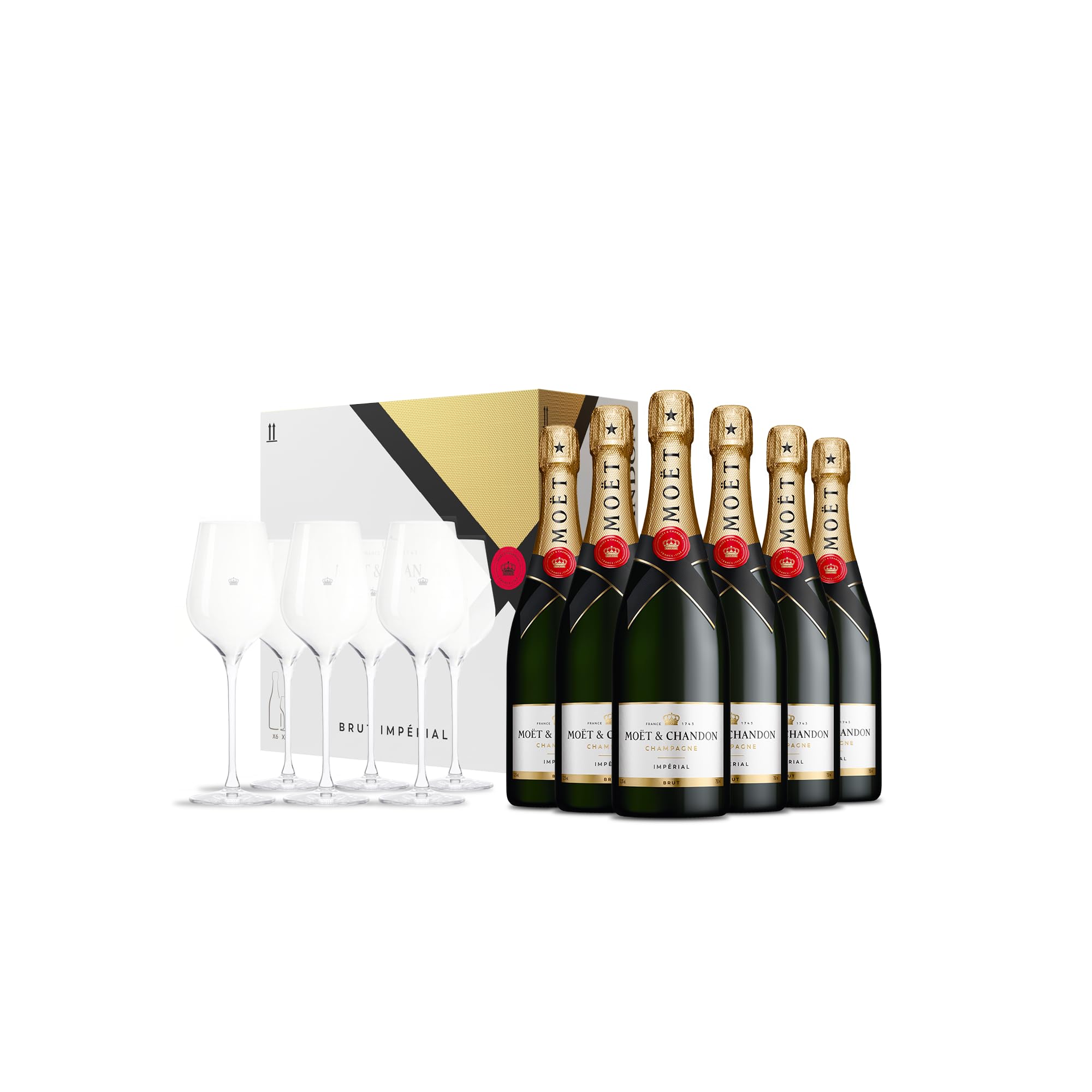 Moët & Chandon Impérial Brut Champagne 6x75cl, Signature Lehmann