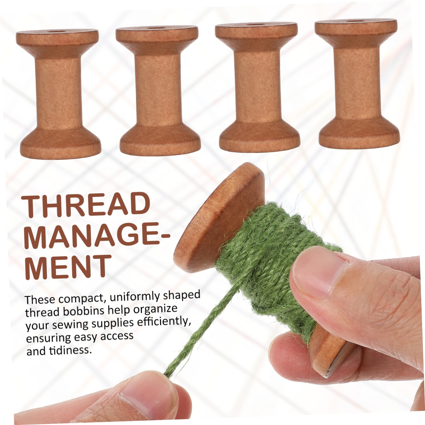 Sewroro 100pièces Spools Bois Vides Pour Couture Supports à Fil Et Ruban Accessoires De Filage Couleur Châtaigne