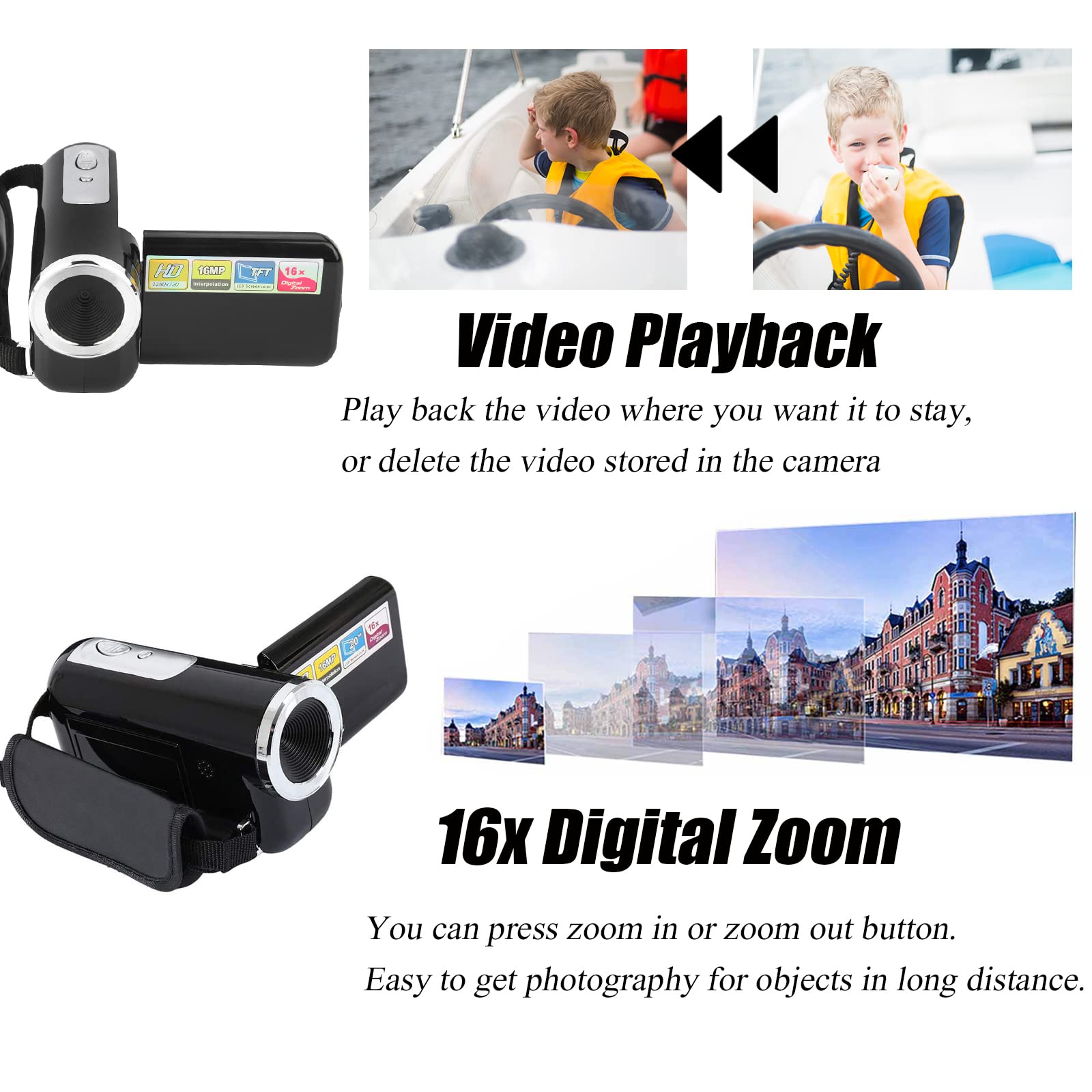 Qiilu Digitale Videokamera, 4K Anti-Shake-Kamera Fo Produktbild-Vorschau 5