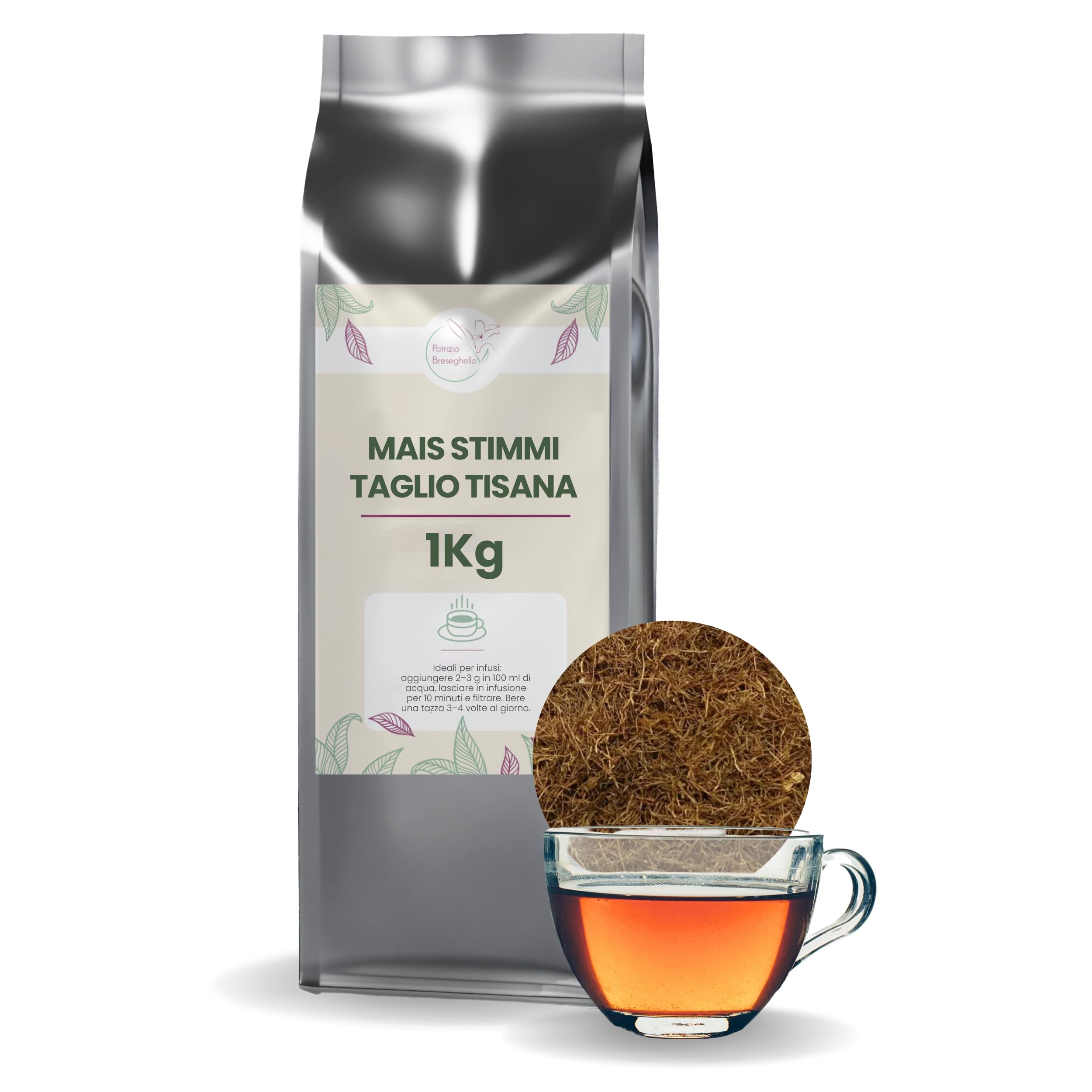 Patrizio Breseghello - Mais Barbe Taglio Tisana 1 kg, 100% Naturale, per Infusi e Tisane alle Erbe Officinali