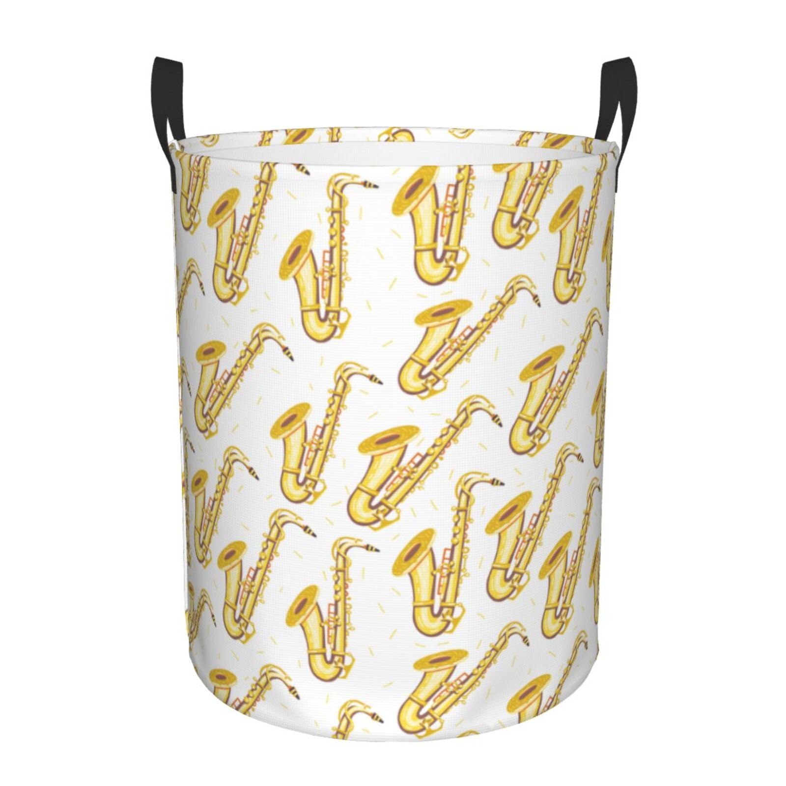 Laundry Basket Saxophones Laundry Hamper Waterproof Idea Hampers Large Collapsible Baskets with Handle Suitable for Bedroom Bathroom Utility Room Kitchen