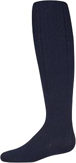 MeMoi Cotton Blend Tights for Girls, Ultra Soft and Breathable Cable Tights for Girls - Sizes 2-14