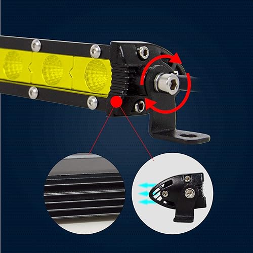 Miniatura 4 de AUXTINGS 2 x 7 pulgadas 30 W amarillo ámbar de una sola fila LED barra de luz 3000 K perfil bajo ultra delgado mini haz de inundación LED