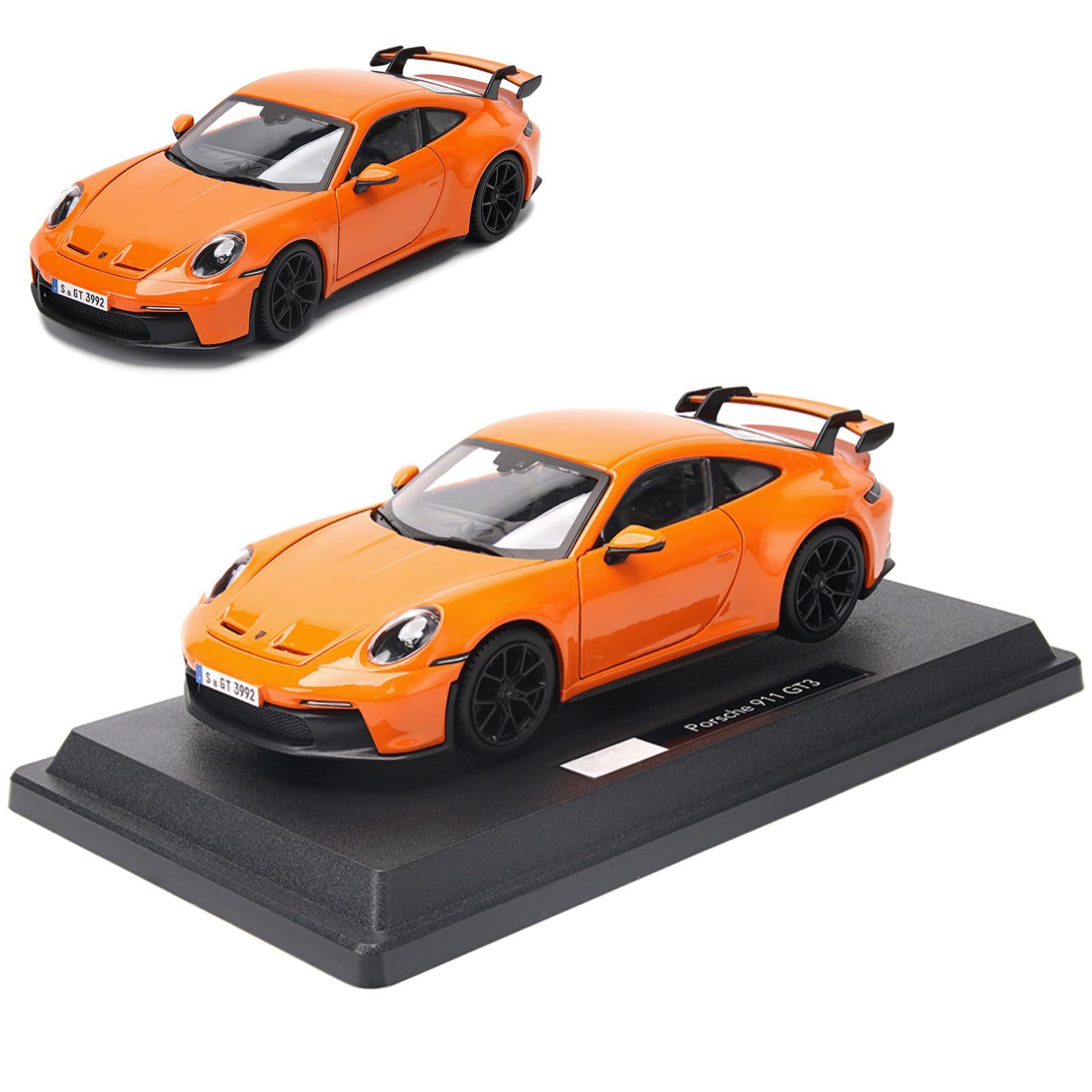 HTLNUZD Bburago 1/24 New 911 GT3 Static Alloy Car for Porsche 911 GT3 Fluorescent Green Simulation Collection Gift Die Cast Model