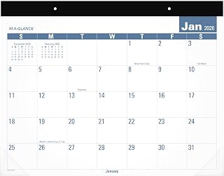 AT-A-GLANCE 2026 Desk Calendar, Monthly, Desk Pad, 21.75" x 17", Standard, Easy to Read (SKLP243226)