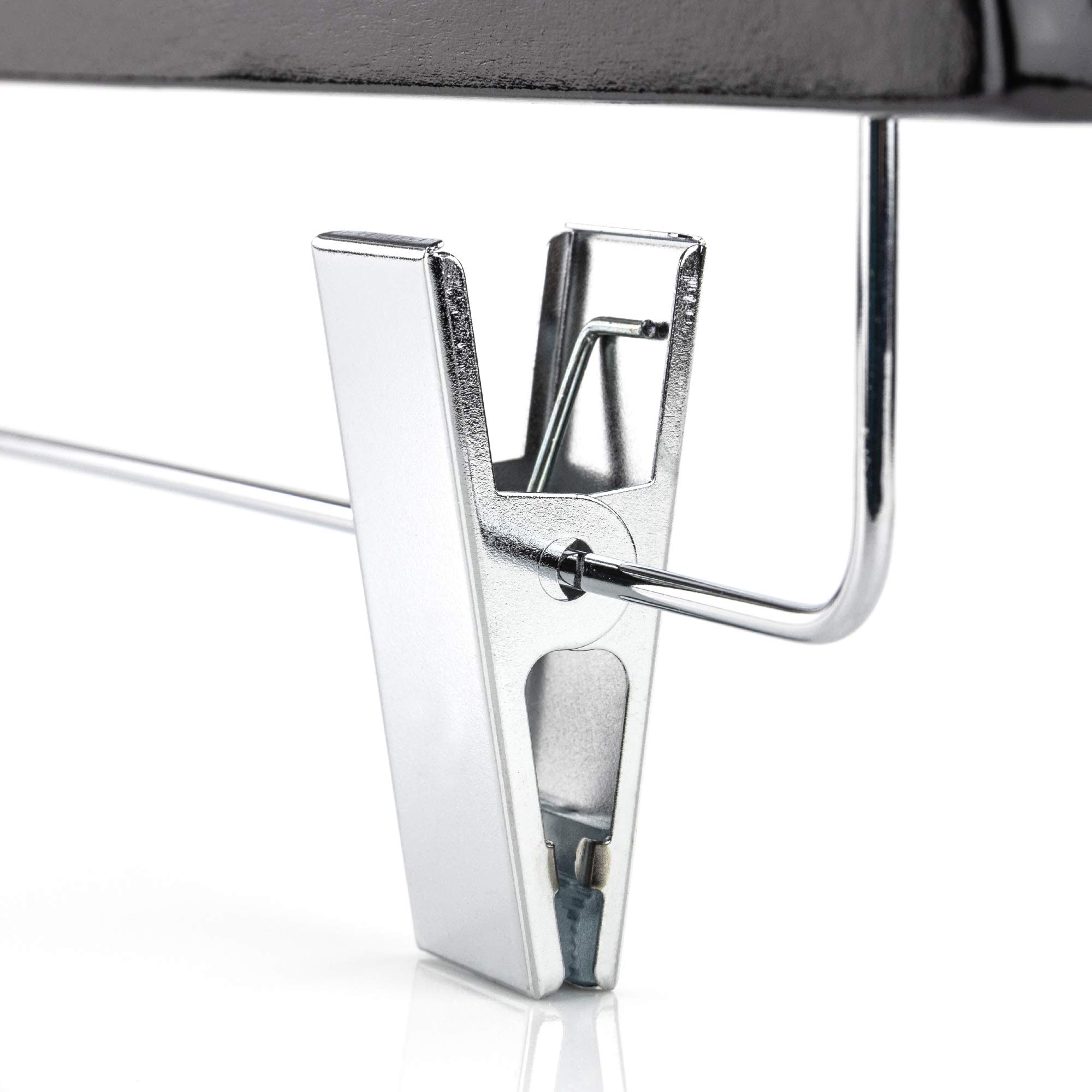 Hangerworld 10 grucce per pantaloni in legno, 36 cm, colore nero, con clip