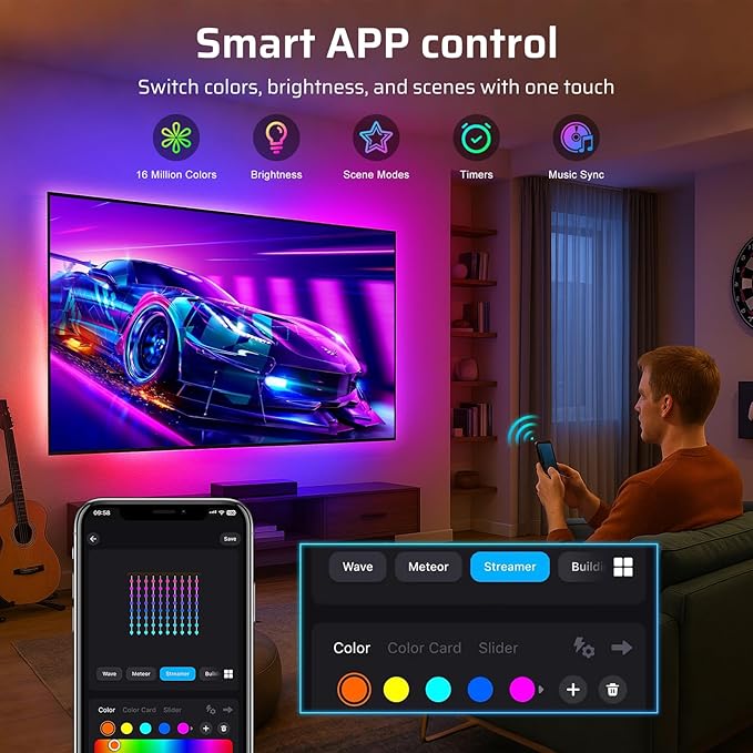 Tira LED TV 45-60 Pulgadas Control por Voz WiFi Alexa Google miniatura 6
