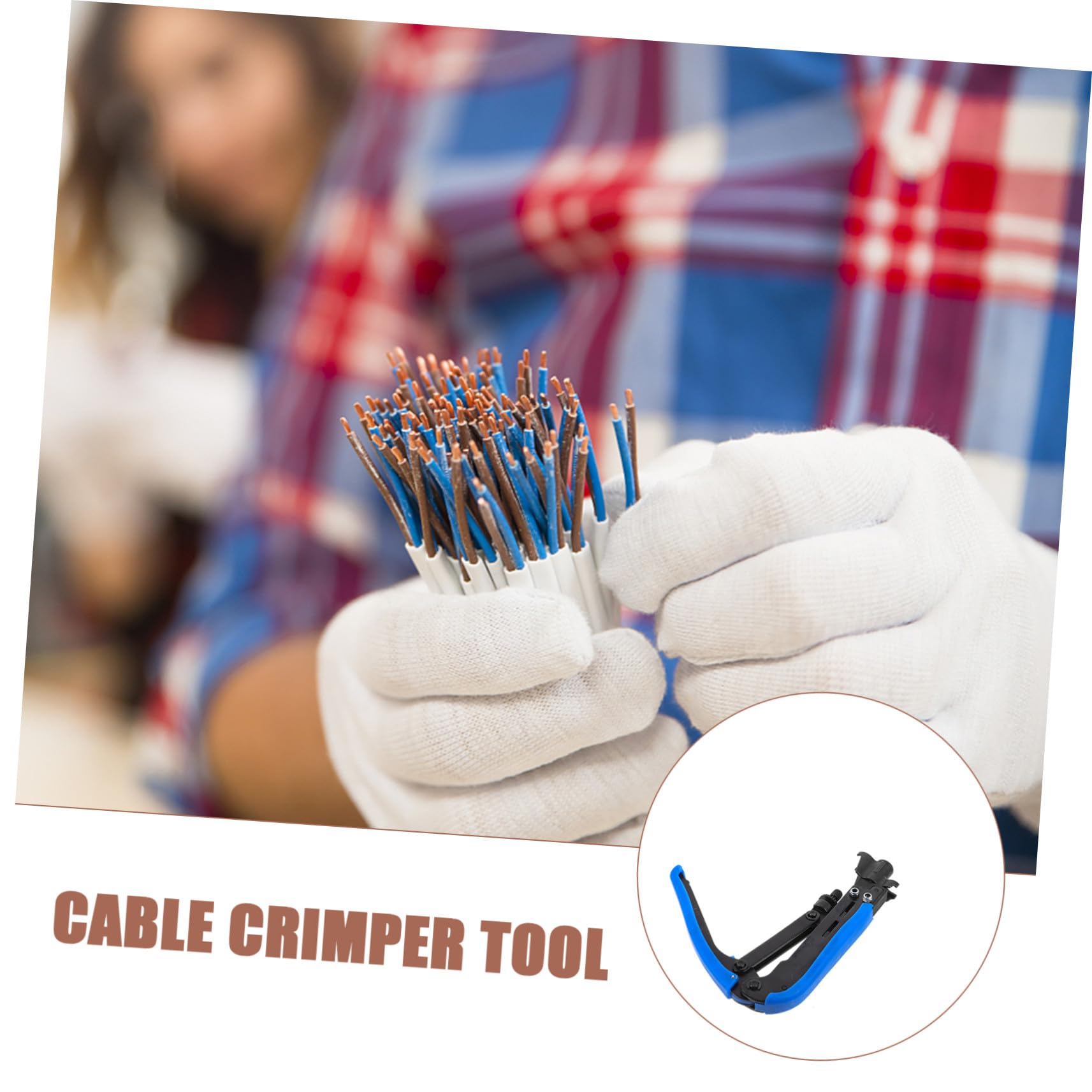 Alicates para Cable Coaxial de Acero Inoxidable y Plástico Función Fácil de Usar para Crimpar Cables en Oficina y Hogar
