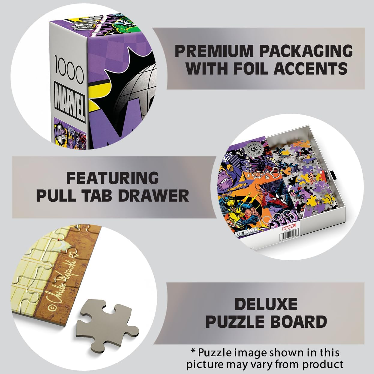 Buffalo Games – Marvel Comics - 1000 Piece Silver Select Jigsaw Puzzle - Colorful Puzzles for Adults – Precision-Cut Pieces, Beautiful Artwork, and Hours of Relaxing Fun