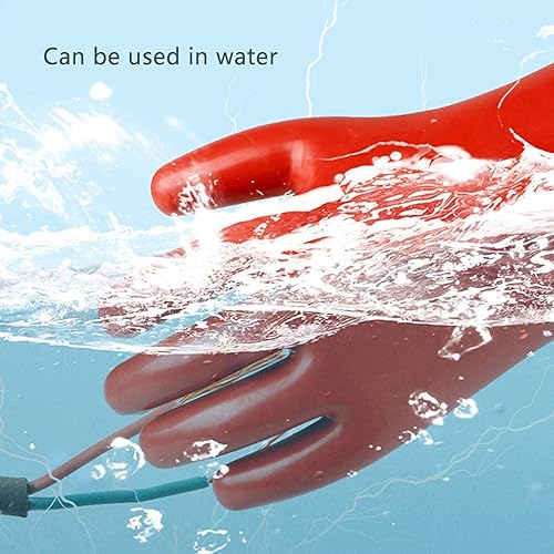 Miniatura 3 de gotosee Guantes aisladores de voltaje de goma anaranjados de la clase 25KV de la ropa de la seguridad, voltaje máximo 21750V AC32625V DC del uso