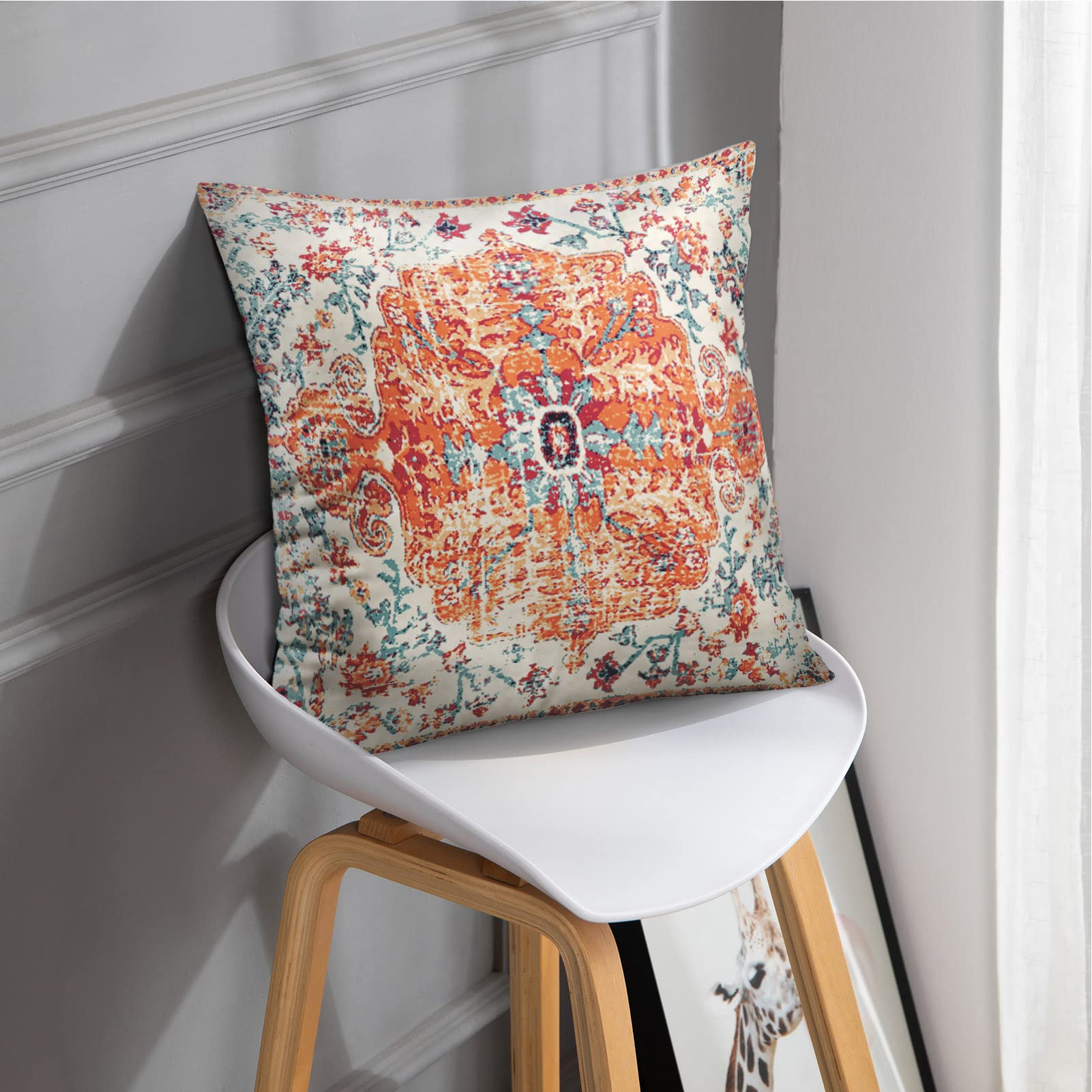 Lot De 2 Housses De Coussin Carré Carreaux Noirs Blancs 60x60cm