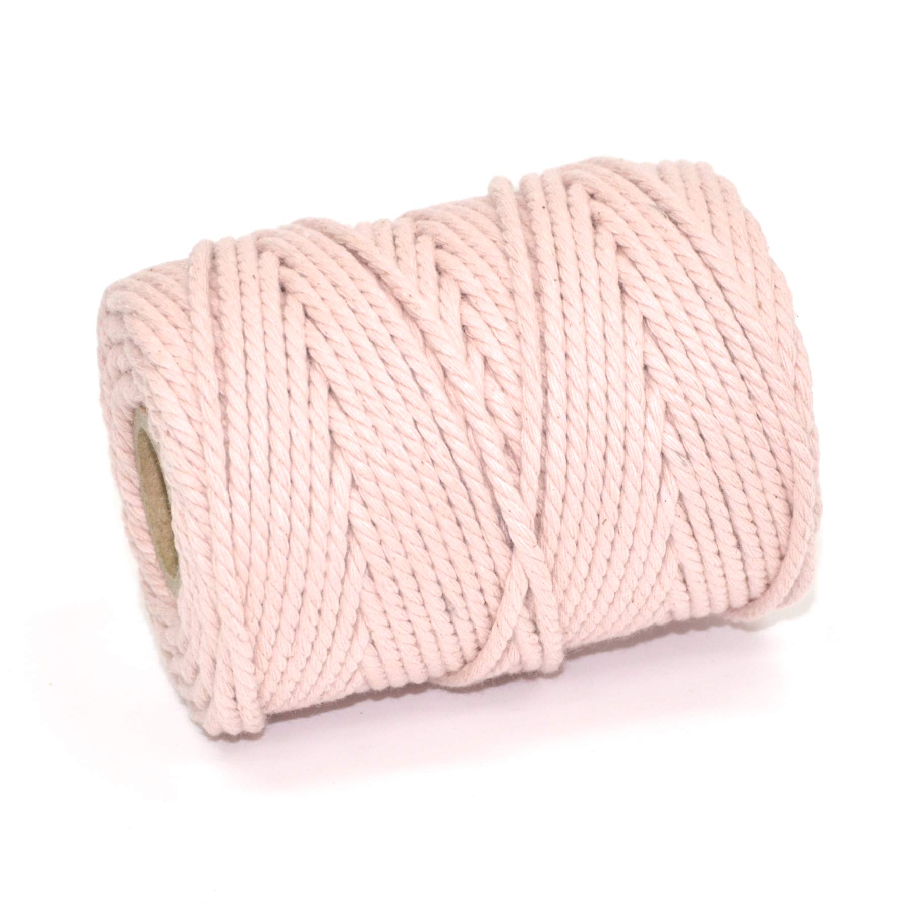 50M Spools - Everlasto 3 Strand Soft Cotton Coloured Macrame Craft Cord (3.5mm approx) (CHERRY)