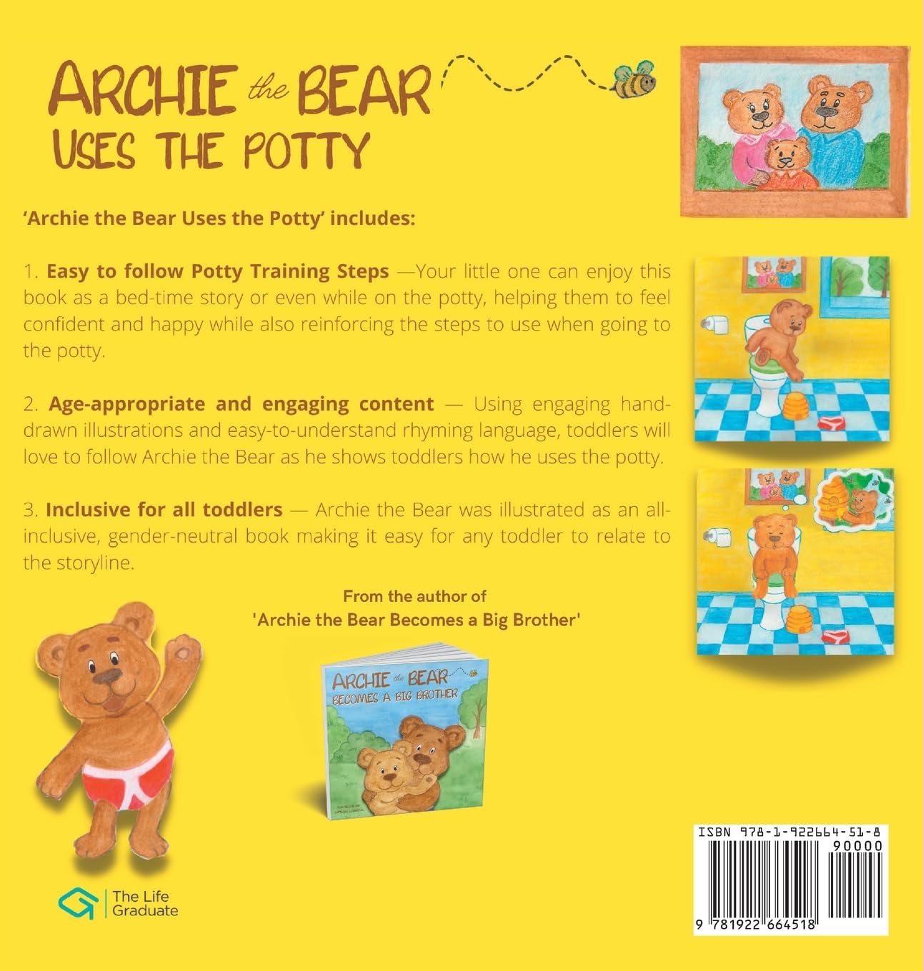 Archie the Bear Uses the Potty: Toilet Training For Toddlers | Cute Step by Step Rhyming Storyline Including Beautiful Hand Drawn Illustrations: 2