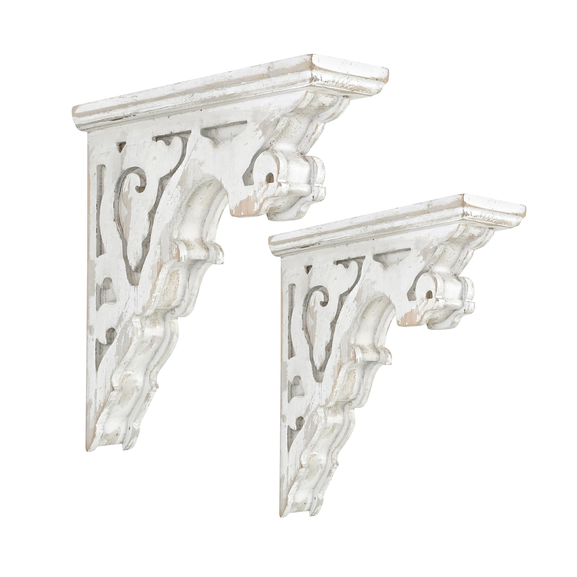 Ménsulas decorativas de madera de 27x8x28,5 cm para baldas de pared y estantes de estilo rústico
