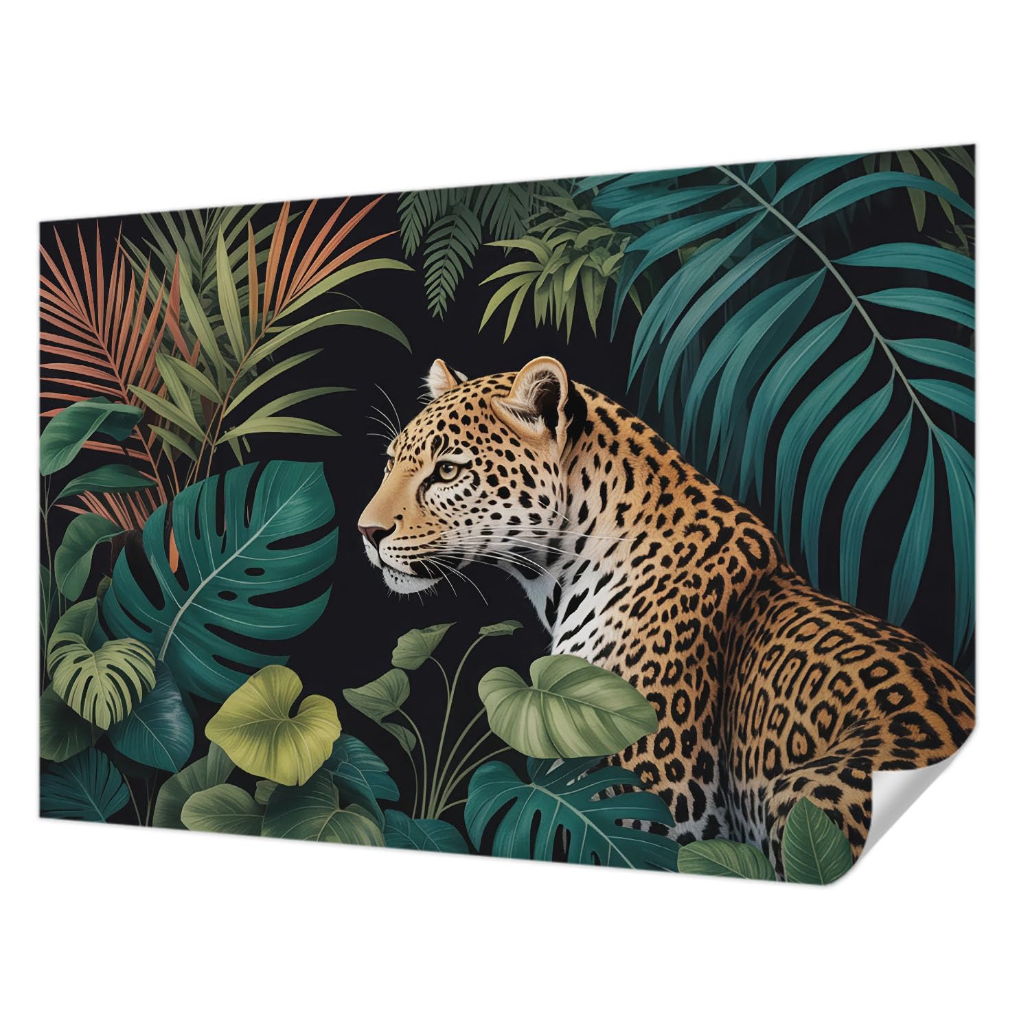Papier peint autocollant pour salon moderne : decoration murale leopard Tulup 152x104