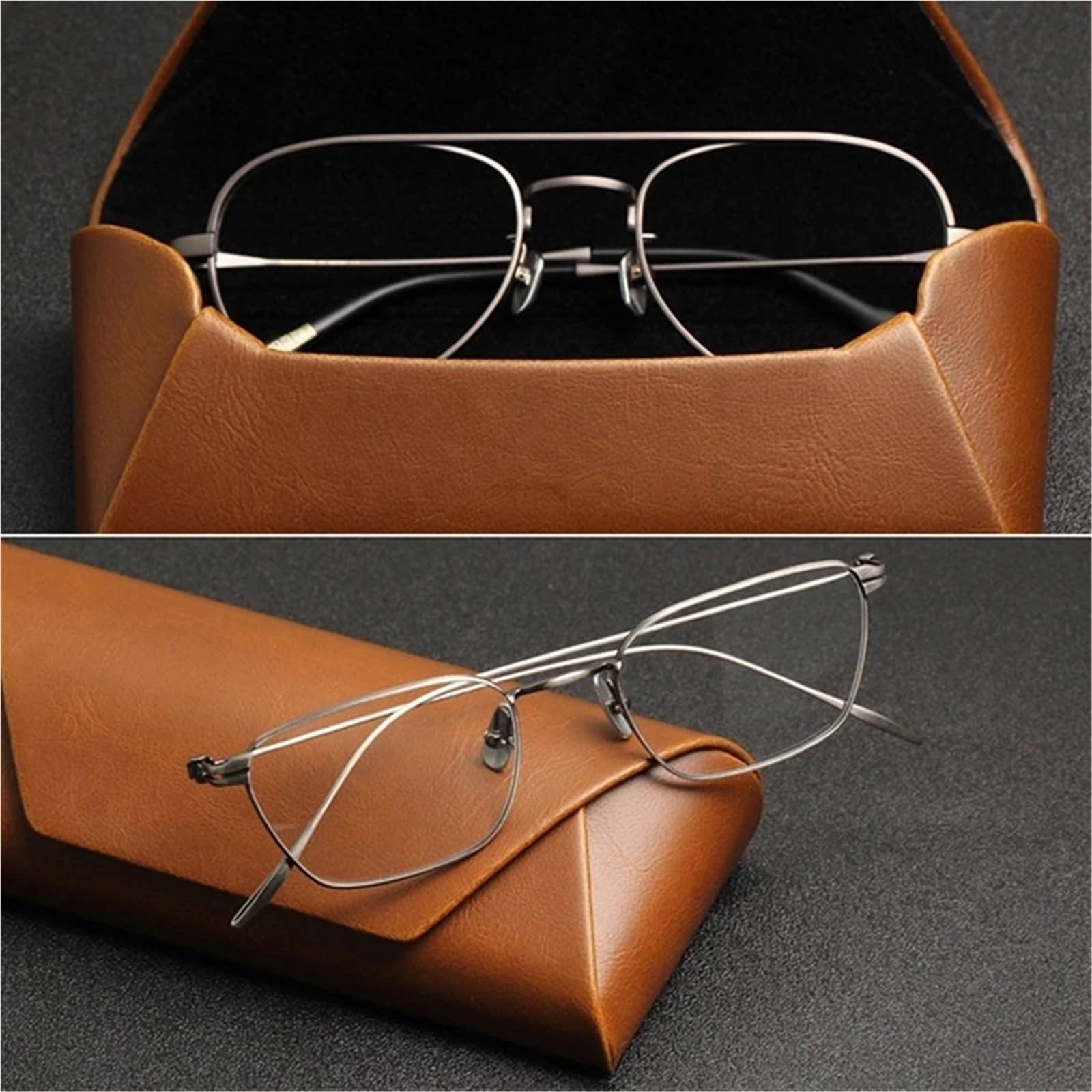 2 uds Estuche de cuero for gafas, estuche for sol for mujer, for, bolsa for sólidas, accesorios Para Viajes Y Vacaciones