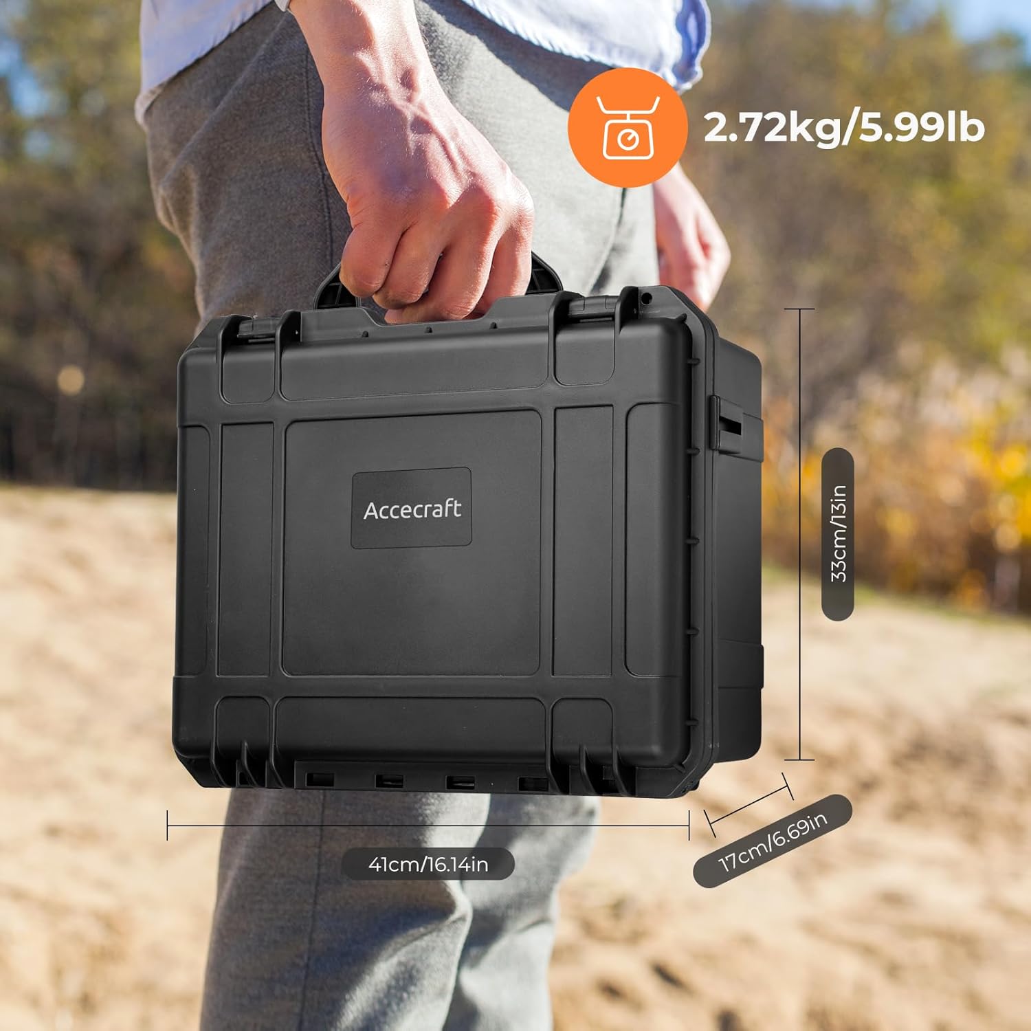 Starlink Mini Case, IP67 Waterproof Hard Case with with Custom Fit Foam, Portable Travel & Camping Storage for Starlink Mini Dish & Accessories, Perfect for Outdoor Use