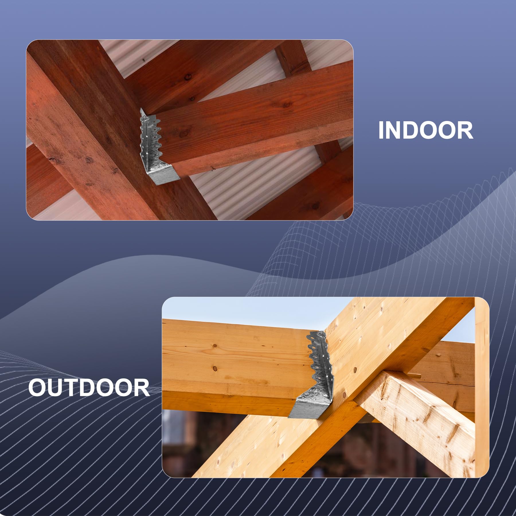 Balken-Aufhänger, 2 x 10 für Holz, 18 Gauge, verzinkt, für Deck, Boden, Sparren, Decke, 20 Stück