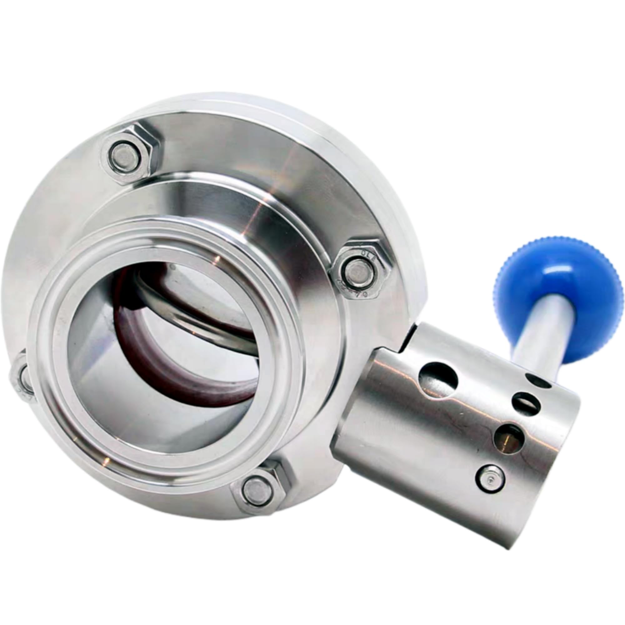 Válvula de triple abrazadera de acero inoxidable 304 con mango de tracción, tubo de 1 pulgada de diámetro exterior, resistencia a alta presión y temperatura, 1 unidad(1.25In)