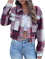 Vista 1 de Chaqueta corta para mujer, abrigo de manga larga con botones