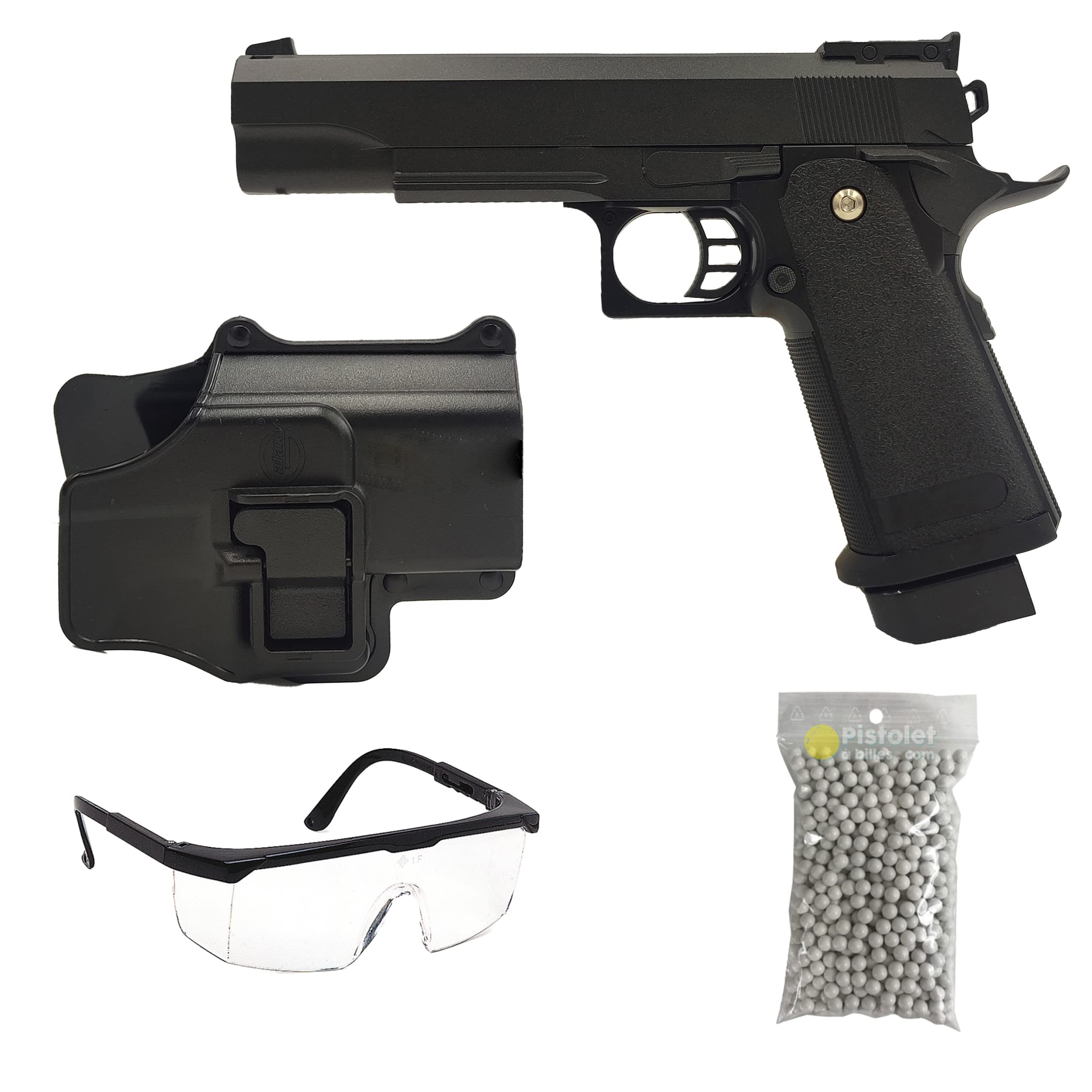 Pack Pistola Airsoft Modelo High Capa+ Muelle/Material: Metal/Potencia 0.5 Joule/Entregado con Accesorios