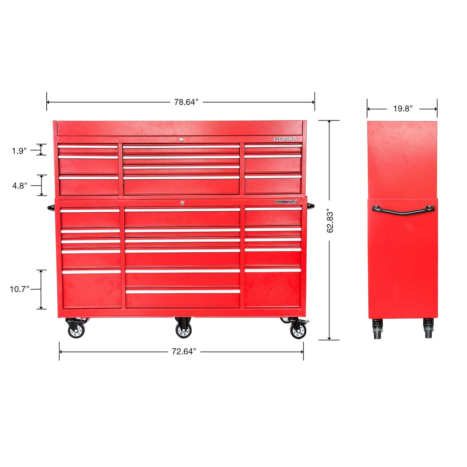 OEMTOOLS 24587 Red 72 Inch 26 Drawer Tool Chest and Tool Box