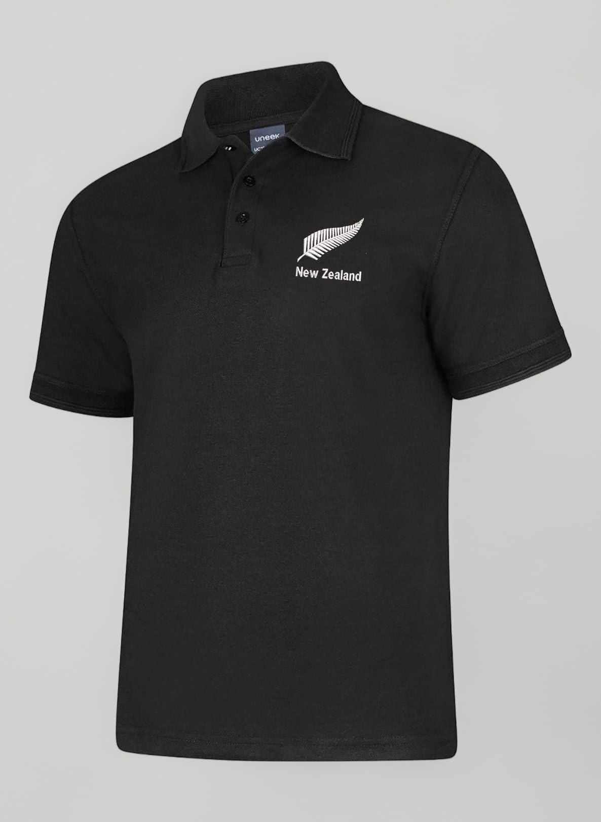 New Zealand Design Polo Shirt - Unisex- Colour Black - XS to 8XL