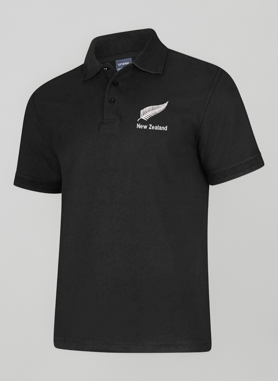 New Zealand Design Polo Shirt - Unisex- Colour Black - XS to 8XL