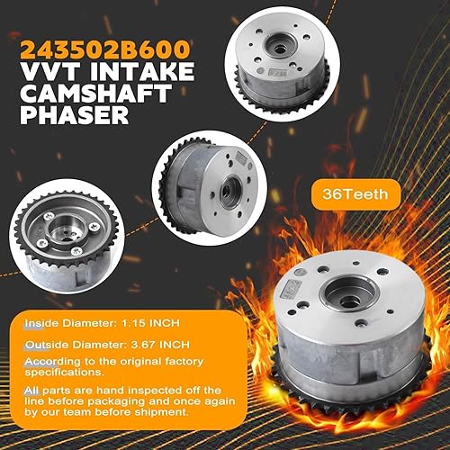 Miniatura 6 de PANGOLIN Kit de cadena de distribución con 2 piezas de admisión y escape VVT piñón de engranaje para 2012-2016 Kia Rio Forte5 Soul 1.6L piezas de