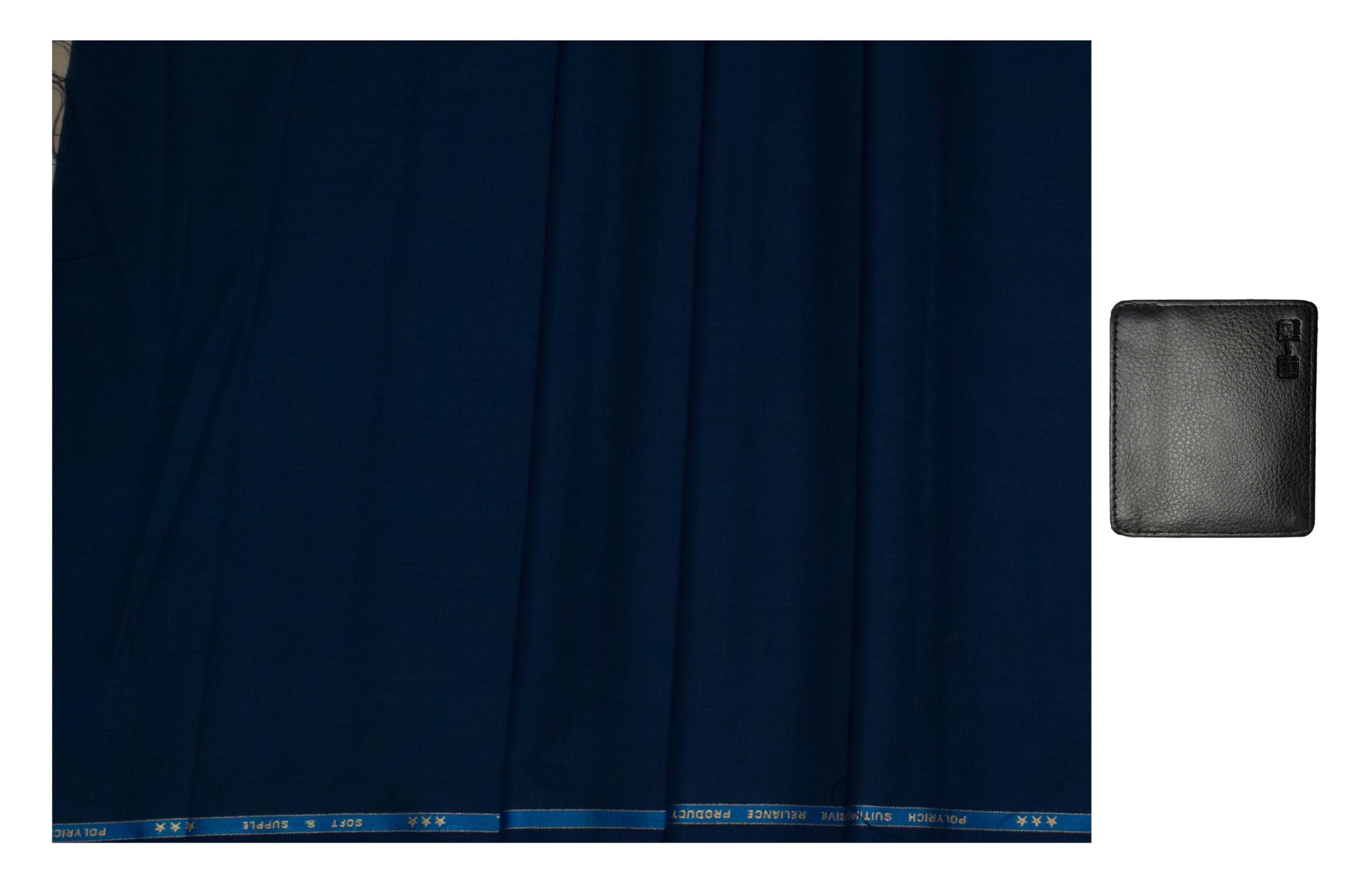 Vimal 0-Degree Men's Poly-Viscose Unstitched 2.6 m Fabric and Wallet (Free Size)