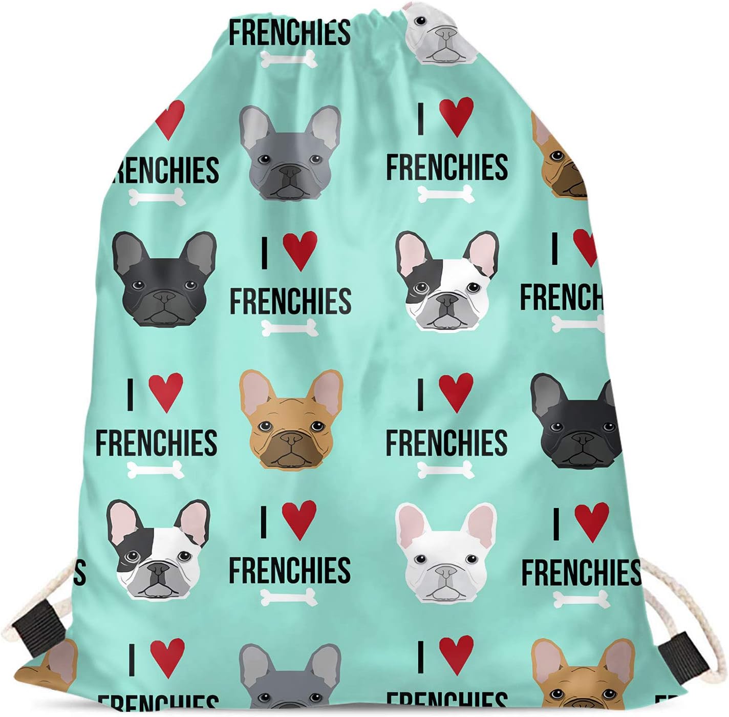MumesonSport Style Canvas Drawstring Backpack Soccer Pattern Unisex Gym Sackpack