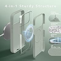 Vista 620 de GONEZ Funda de silicona para iPhone 15 Pro Max, compatible con Magsafe, protector de cámara + protector de pantalla, forro de microfibra suave Negro