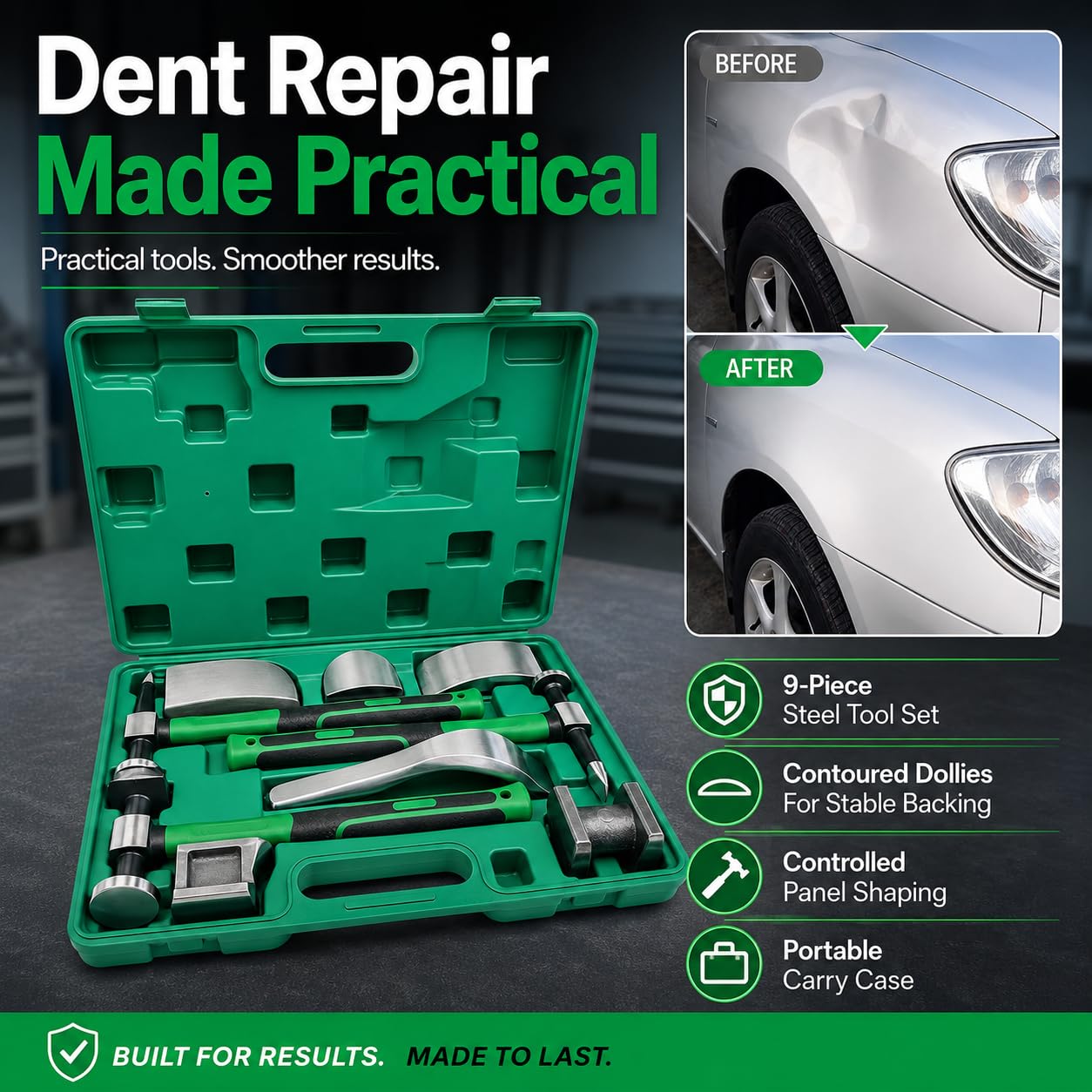 Auto Body Hammer Dolly Kit Dent Removal Sheet Metal Repair Tools