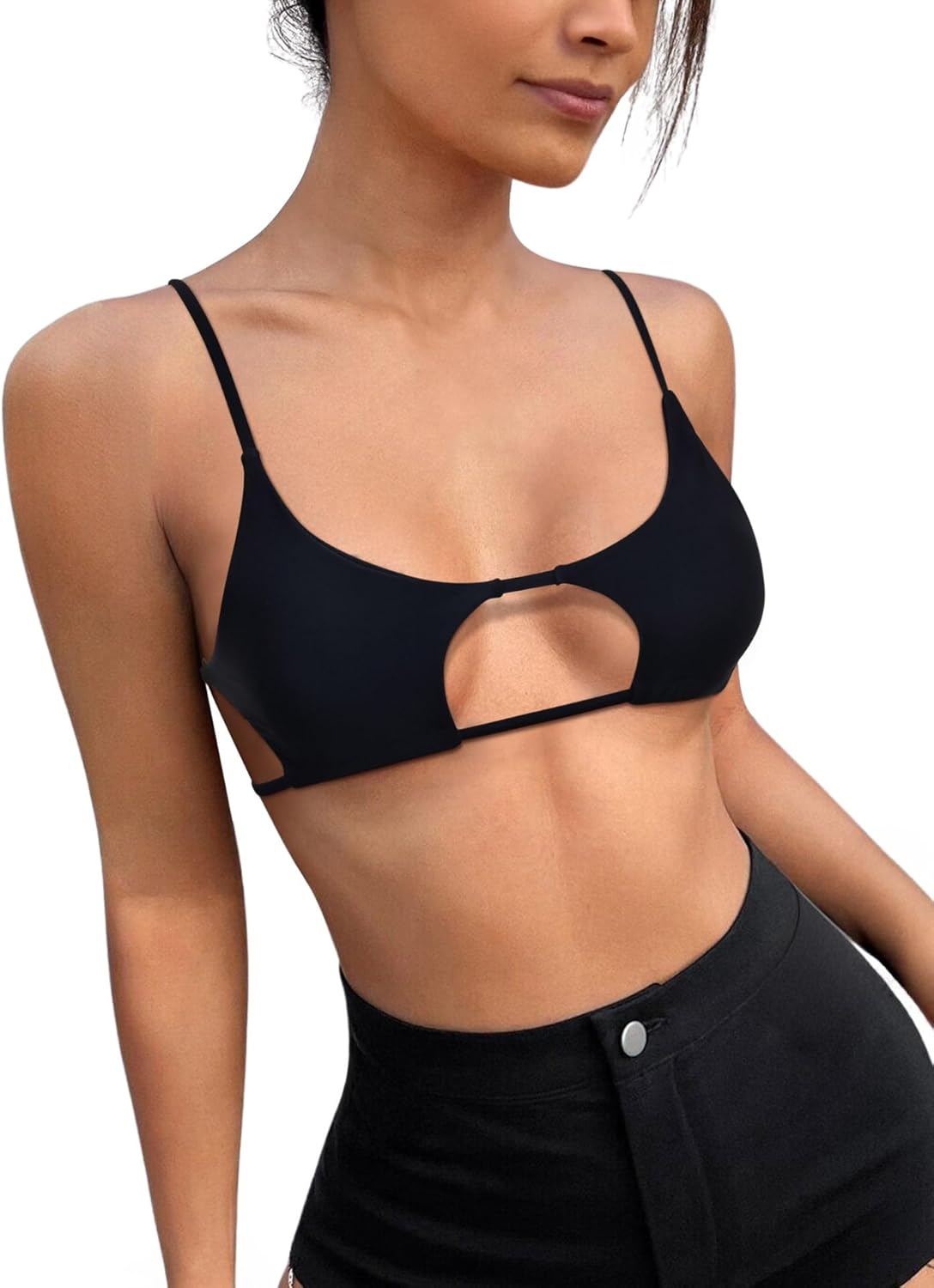 Rave Star Top for Women - Sexy Halter Crop Backless Bra Music Festival Crisscross Straps Concert Outfits