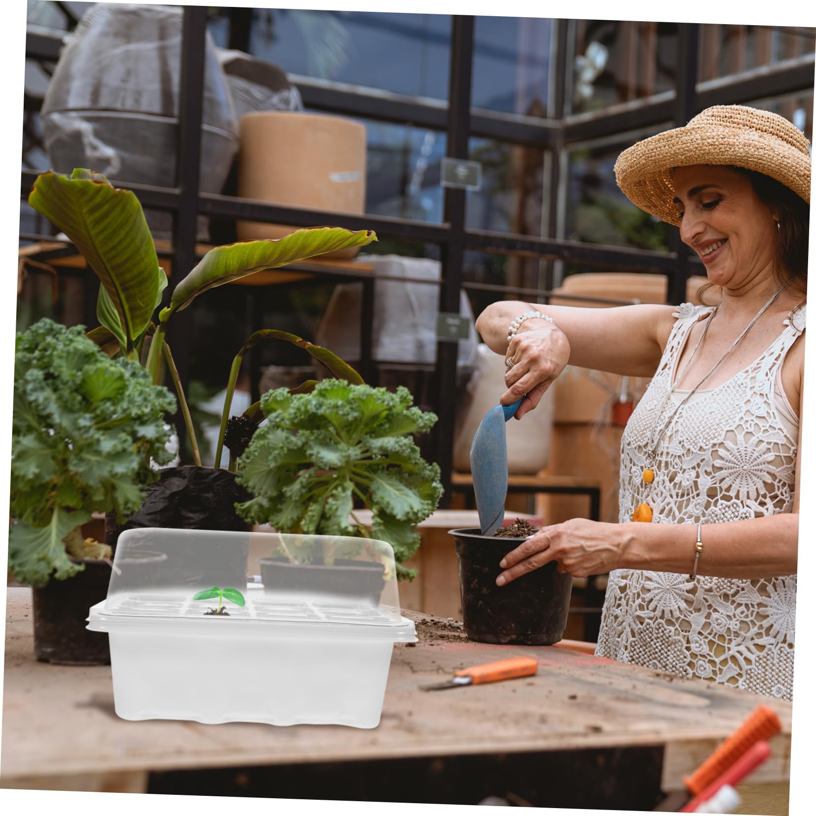 BESPORTBLE 4sets Vassoi per Germinazione Coperchio Kit di Terriccio per Piantine Pet e Accessori per Giardinaggio Adatti per Casa e Giardino