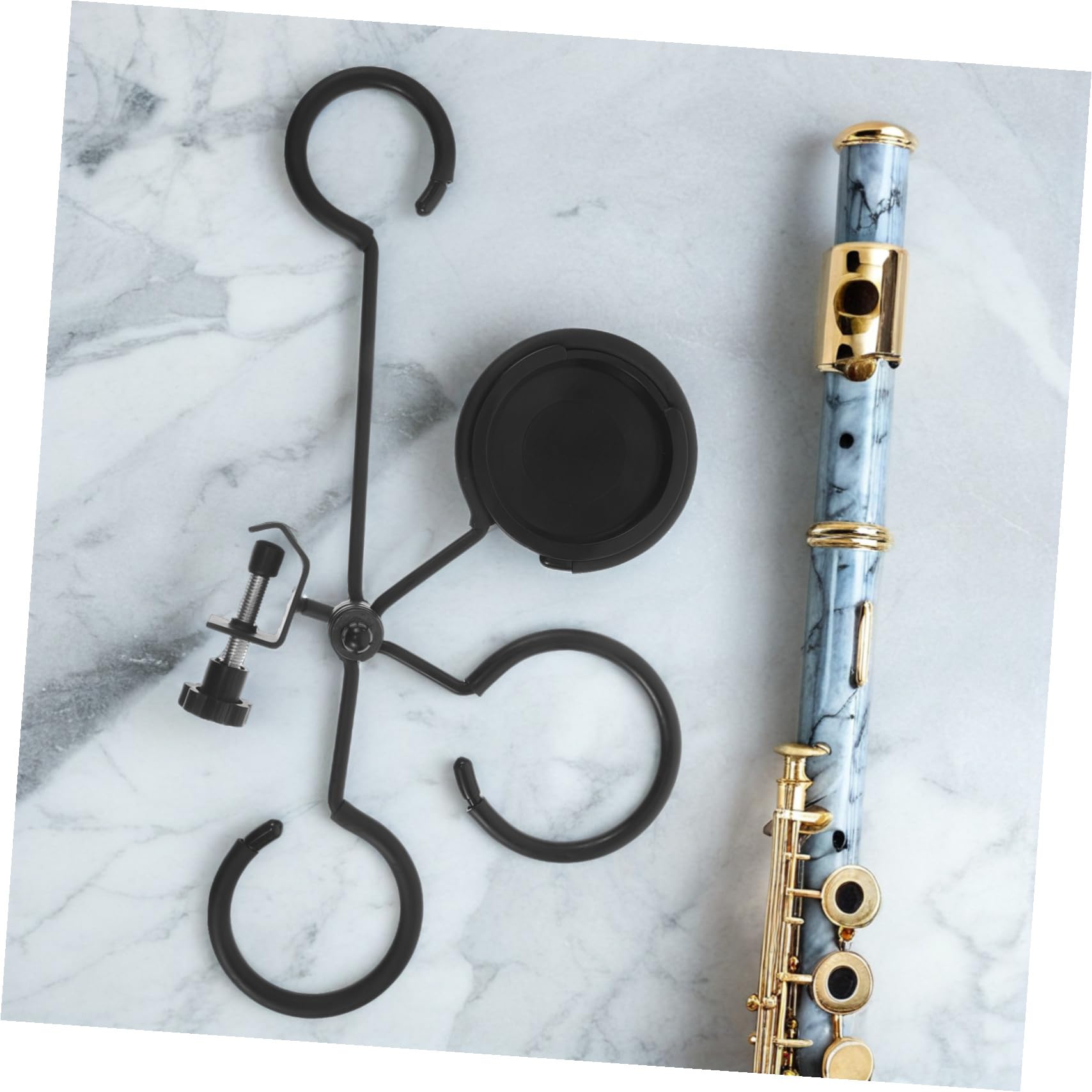 Supporto girevole Sordina Francese per Corno in Trombone e Leggero con Vassoio Metallo e Plastica per Quotidiano e Prove Musicali