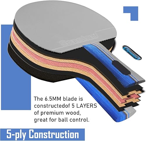Miniatura 8 de Senston Juego de entretenimiento familiar de paletas de ping pong para entretenimiento o competición - Juego de paletas de ping pong