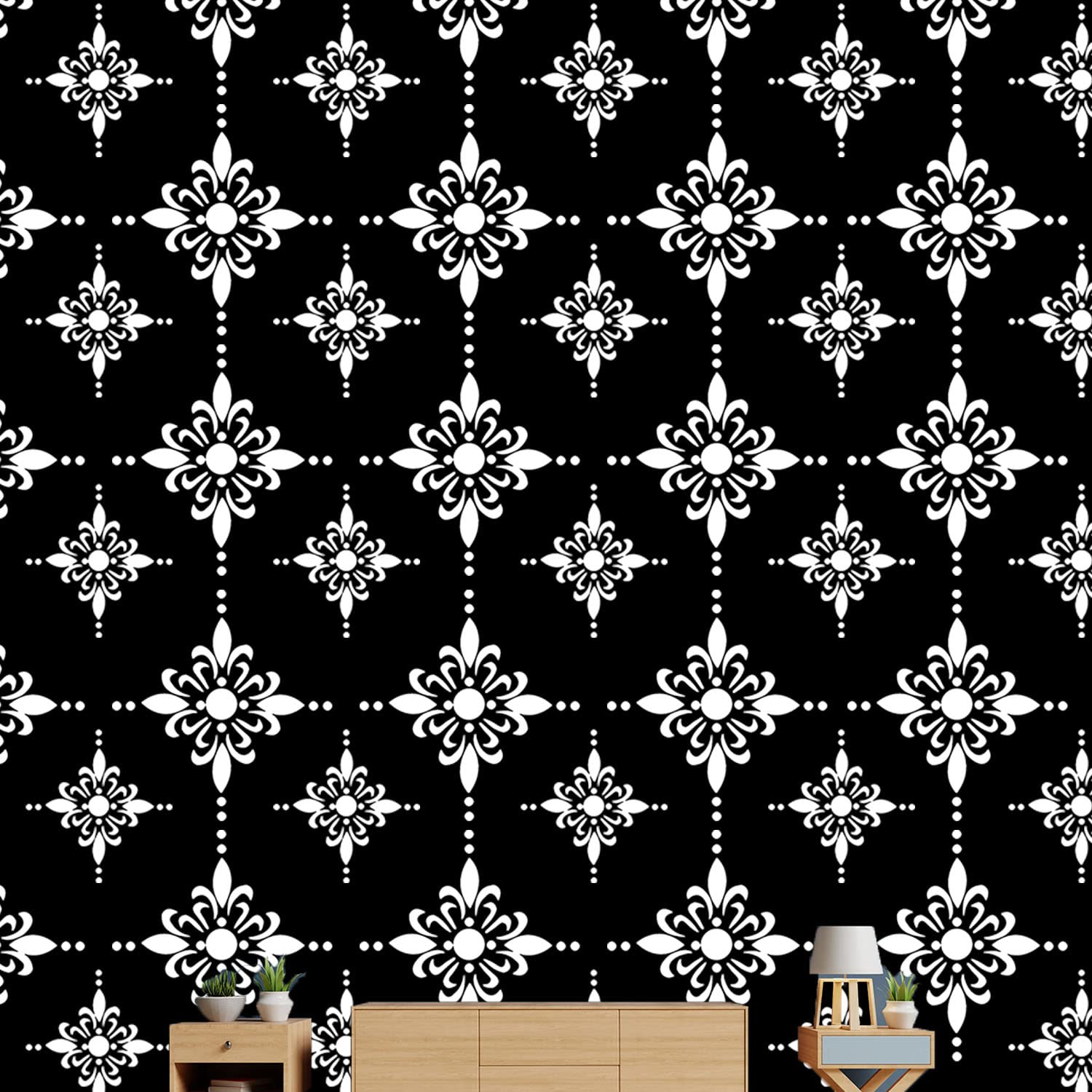 ARandNJ Stencils for Wall Painting Pack of 2 (Size- 13X13 Inch) Frontier Pattern Theme- Radiant Art Shimmering DIY Reusable Design Suitable for Bedroom, Office, Kids Room, Cafe & Craft Decoration (B0B2RG3NX4) Amazon Price History, Amazon Price Tracker