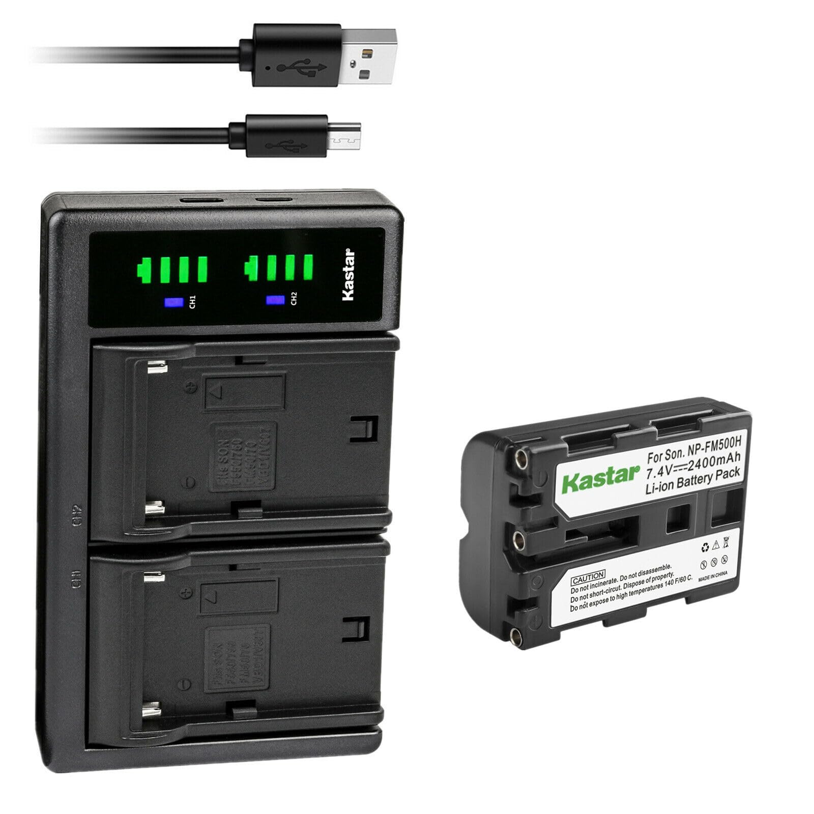 Kastar 1-Pack Battery and LTD2 USB Charger Replacement for Sony α200, Alpha A200, DSLR-A200, DSLR-A200K, DSLR-A200W, DSLR-A200WB, DSLR-A300, α300,