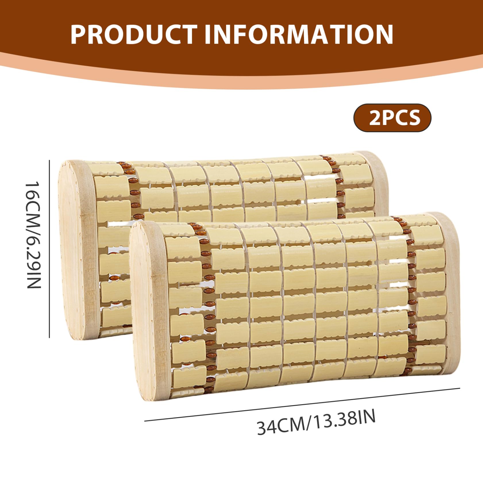 Oreiller de Sauna en Bambou Respirant 13.4x6.3 2 pièces Coussin de tête Portable et rafraîchissant pour hammam Spa Maison Bureau