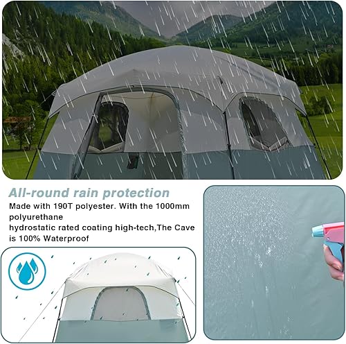 Miniatura 4 de Tents 46812 Person, Easy Setup Waterproof Camping Tent with Rainfly, Portable Double Layer Large Family Tent for Camping Backyard Outdoor &Hiking