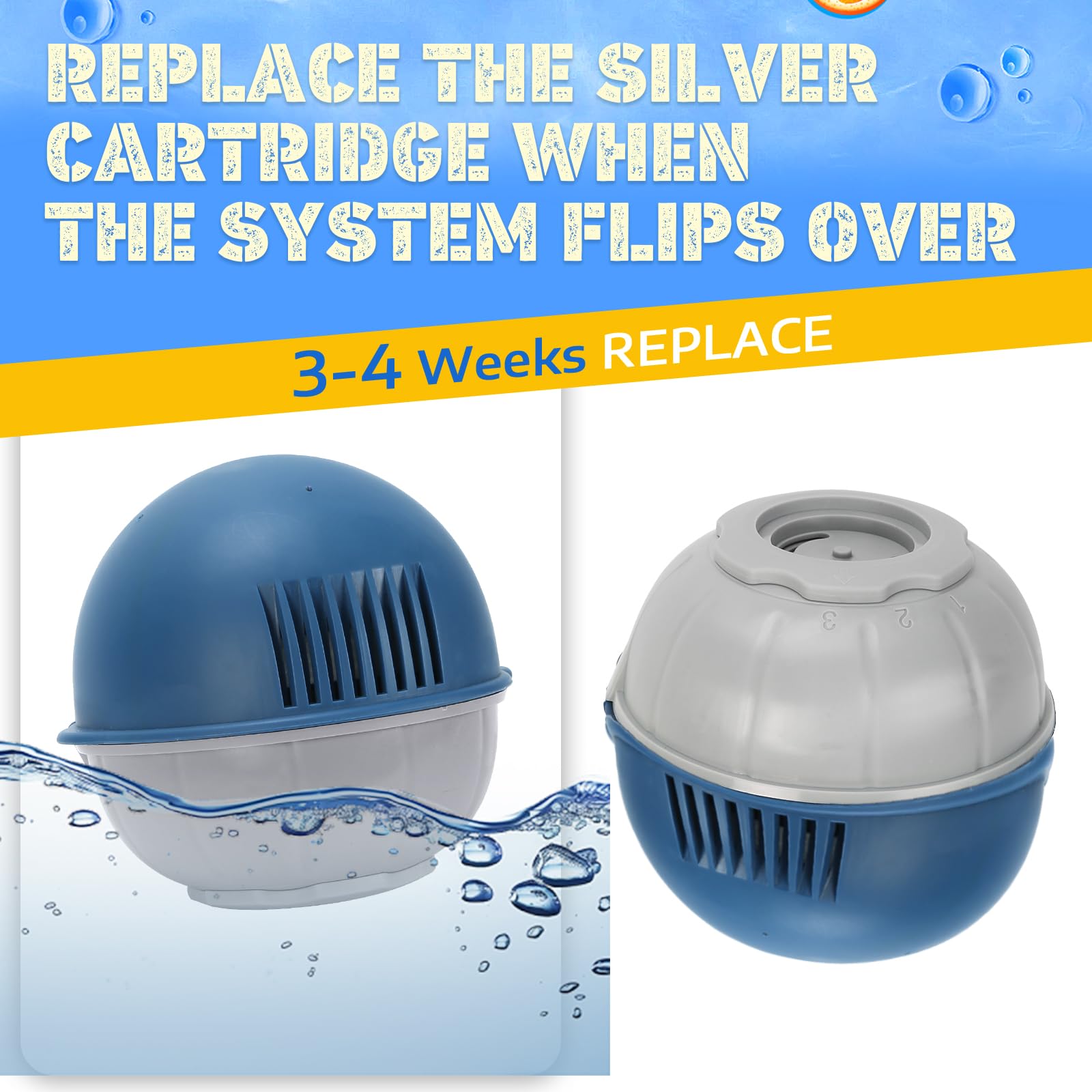 Hot Tub Floating System Mineralkartusche + vorgefüllte Ersatzkartusche 3er-Pack, kompatibel mit Frog Ease Floating System, selbstregulierende Wasseraufbereitung