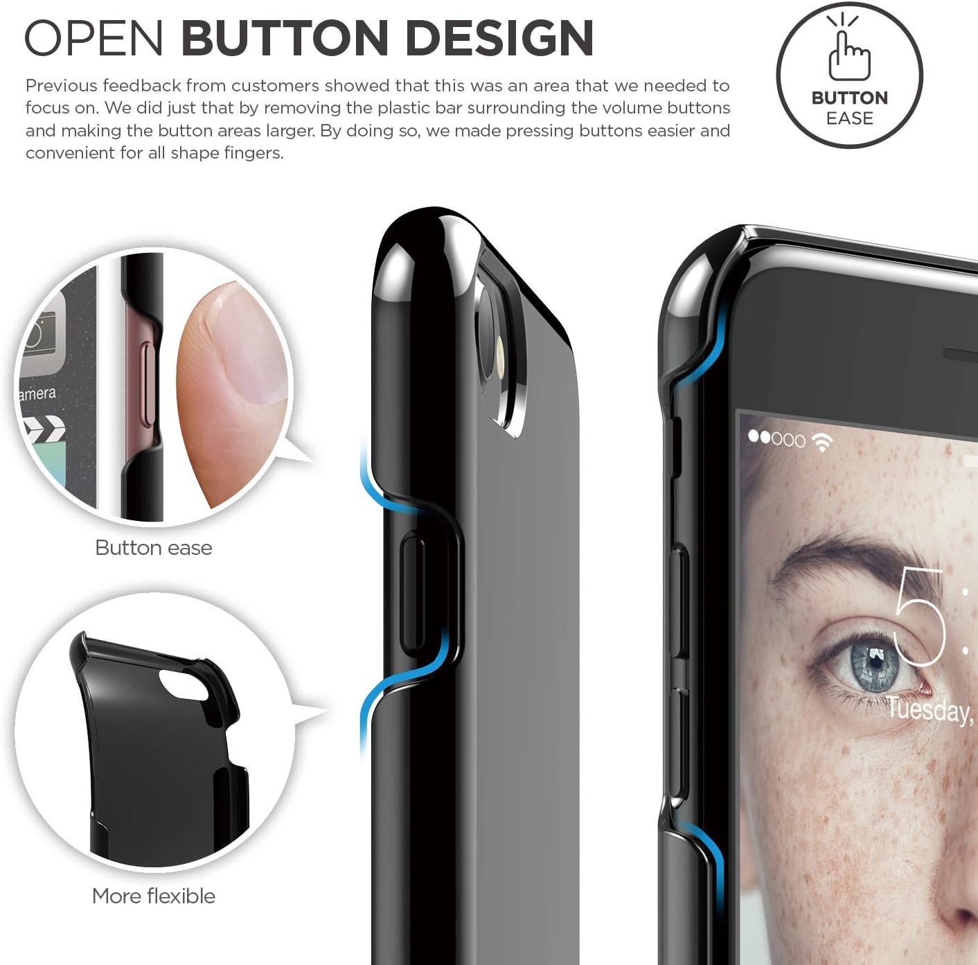 elago Slim Fit 2 Case Designed for iPhone SE 2020 / iPhone 8 / iPhone 7 (Jet Black)