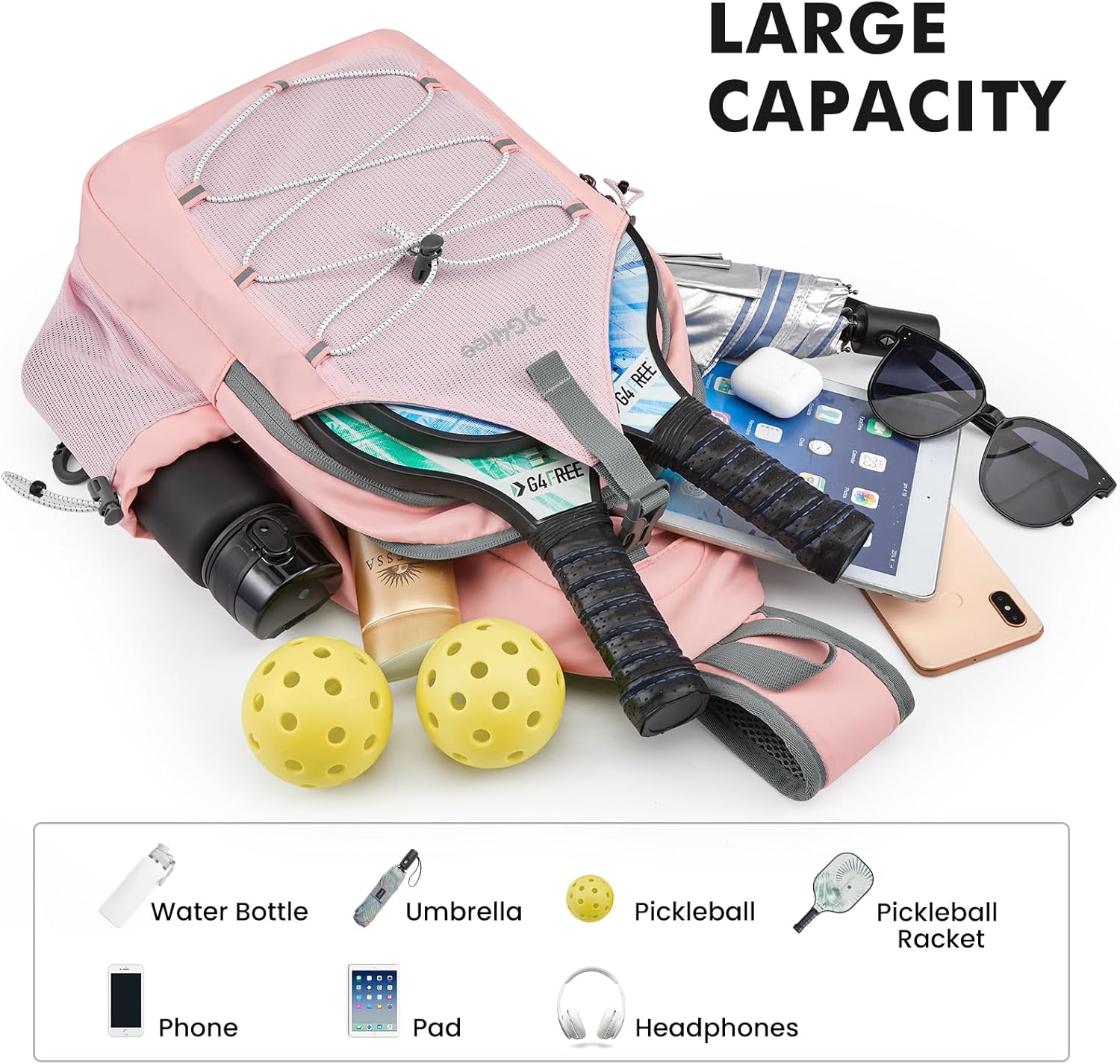 G4Free Pickleball Sling Bag for Women - Lightweight Crossbody Sports Bag