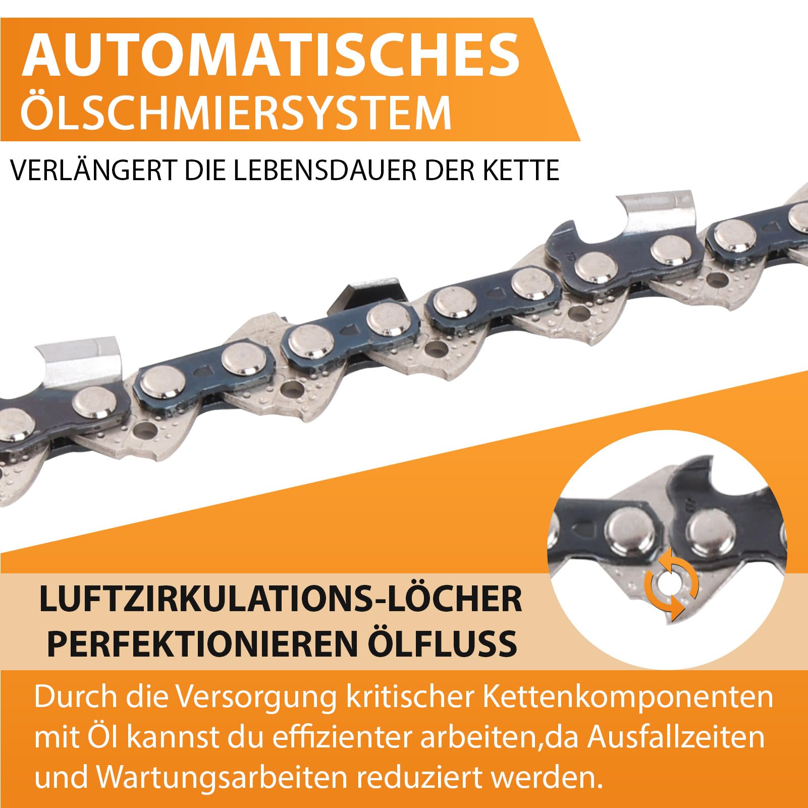 4 sztuki łańcucha do piły 50 cm, podziałka 1,5 mm, 76 ogniw napędowych, łańcuch do piły łańcuchowej, kompatybilny z Timberpro, Timbertech, Husqvarna, Stihl