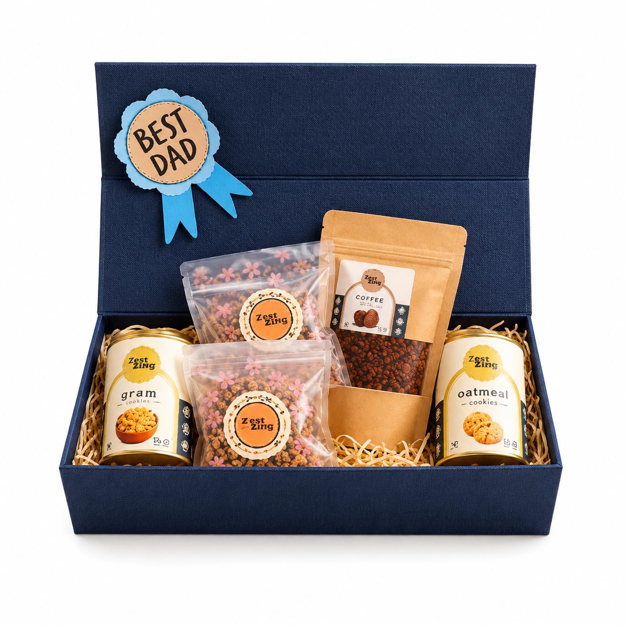 Nutri Couture Father's Day Premium Healthy Hamper | Baked Bhujia + Oats Ragi Mathri + Multi Grain Energy Bars + Choco Oat Cookies | Gift Box | No Maida | Millet & Ragi Snacks | Pack of 5-image-29