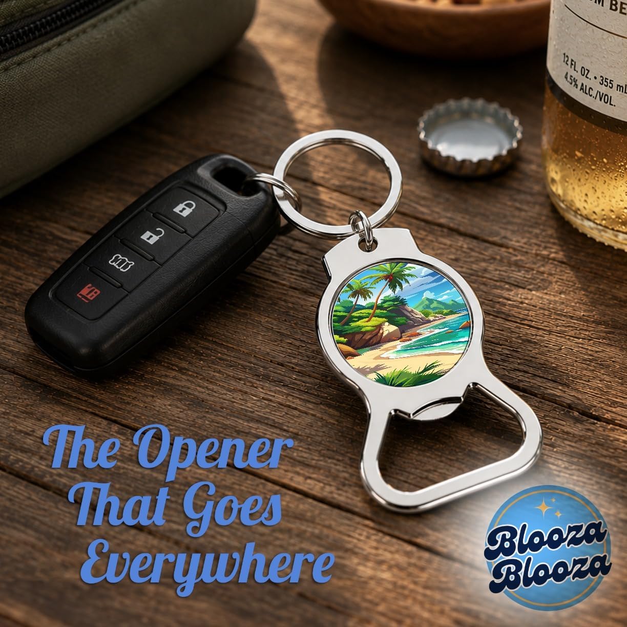 Tropical Beach Beautiful Vacation Travel Bottle Opener Keychain image 5