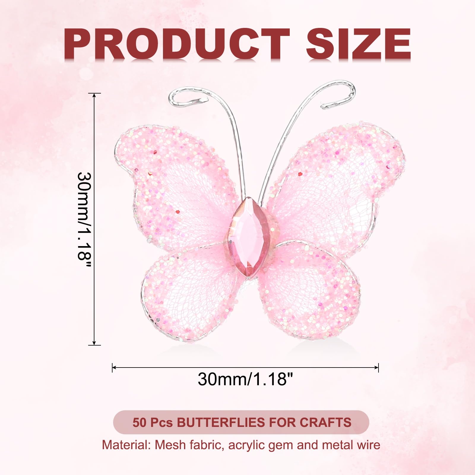 12 Papillons Pailletés En Organza Pour DIY – 5,5 Cm, Blanc, Pour Décoration Mariage Ou Artisanat