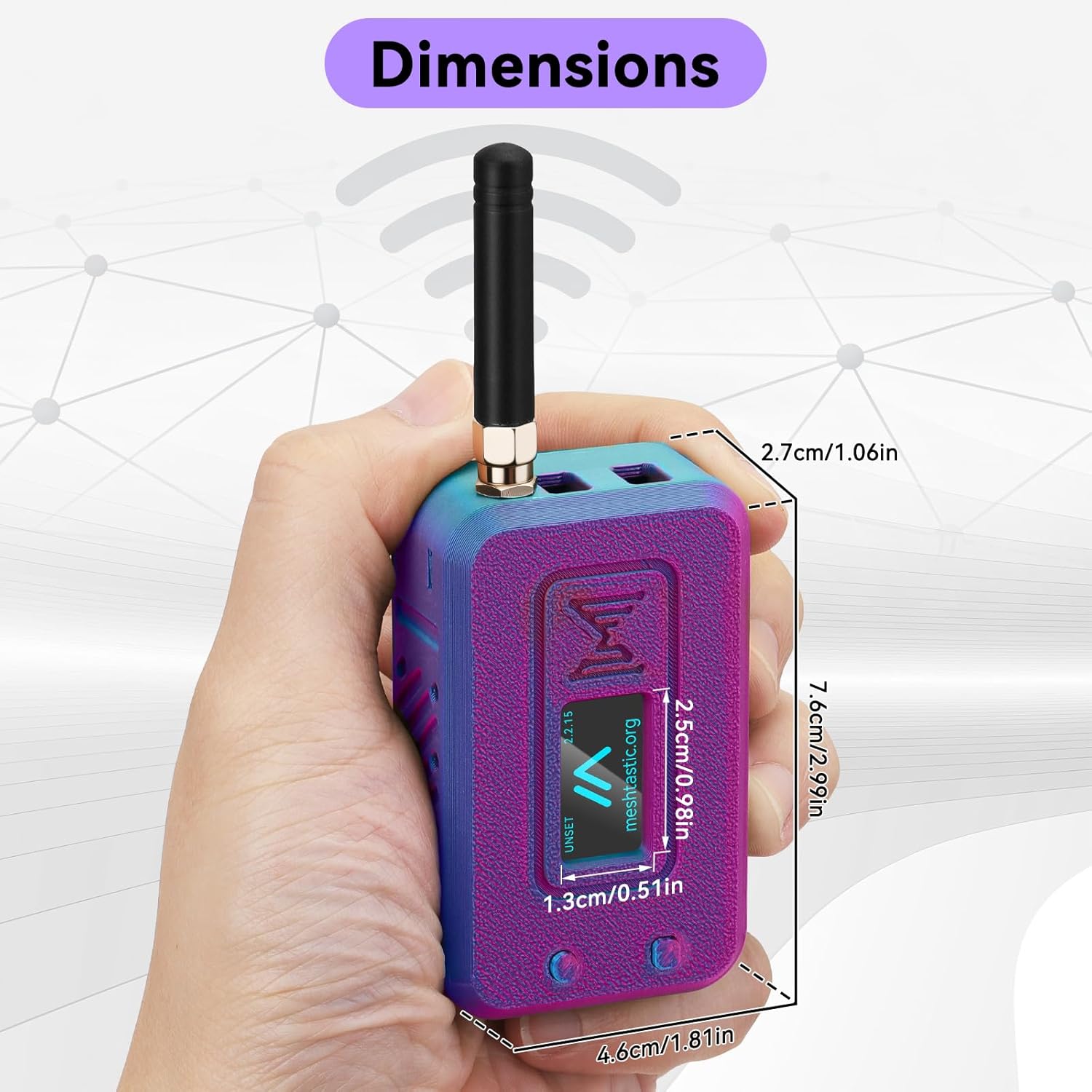2 Set ESP32 LoRa V4 Development Board + 3000mAh Battery + Purple Case, Upgraded ESP32-S3 SX1262 LoRa WiFi Bluetooth 2MB PSRAM 16MB Flash 915MHz Antenna OLED Support GPS Solar Meshtastic